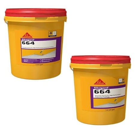 Sika Sikagard 664 Pigmented Mechanical Room Epoxy Coating, Red, 4.5 Gallon Unit 491614
